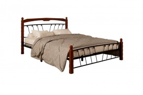 Кровать "Муза 1" КМД10 Черная (1600*2000) (ножки-махагон) с коваными изделиями в Игриме - igrim.ok-mebel.com | фото