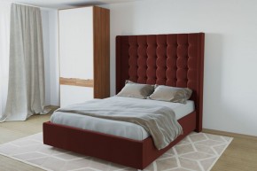 Кровать Венеция ЛЮКС с ПМ 1200 (велюр бордо) в Игриме - igrim.ok-mebel.com | фото 2