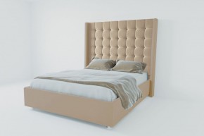 Кровать Венеция ЛЮКС с ПМ 1400 (велюр светло-серый) в Игриме - igrim.ok-mebel.com | фото 2