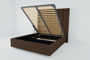 Кровать Венеция ЛЮКС с ПМ 800 (экокожа коричневая) в Игриме - igrim.ok-mebel.com | фото 2