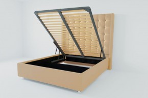 Кровать Венеция ЛЮКС с ПМ 900 (экокожа бежевая) в Игриме - igrim.ok-mebel.com | фото