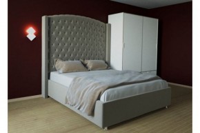 Кровать Версаль ЛЮКС с ПМ 1400 (велюр серый) в Игриме - igrim.ok-mebel.com | фото