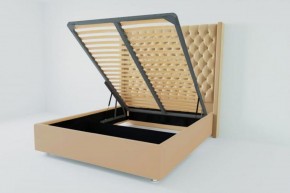 Кровать Версаль ЛЮКС с ПМ 1600 (экокожа бежевая) в Игриме - igrim.ok-mebel.com | фото 2