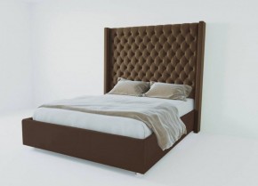 Кровать Версаль ЛЮКС с ПМ 2000 (экокожа коричневая) в Игриме - igrim.ok-mebel.com | фото