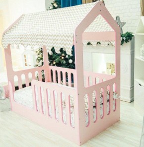 Кровать-домик без ящика 800*1600 (Розовый) в Игриме - igrim.ok-mebel.com | фото 1