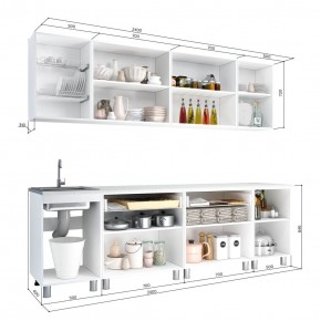 Кухня Айсбери 2.4 м (Белый/Дуб Сонома) в Игриме - igrim.ok-mebel.com | фото 2