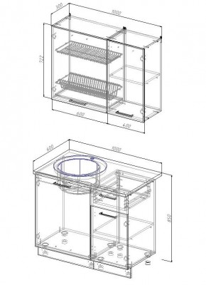 Кухонный гарнитур Антик 1000 (Стол. 26мм) в Игриме - igrim.ok-mebel.com | фото 2