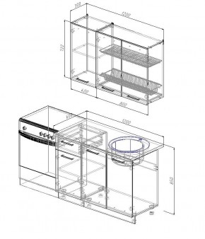 Кухонный гарнитур Антрацит 1200 (Стол. 38мм) в Игриме - igrim.ok-mebel.com | фото 2