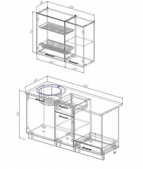 Кухонный гарнитур Антрацит 1600 (Стол. 26мм) в Игриме - igrim.ok-mebel.com | фото 2