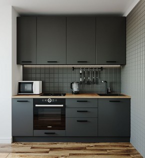 Кухонный гарнитур Антрацит 2200 (Стол. 38мм) в Игриме - igrim.ok-mebel.com | фото