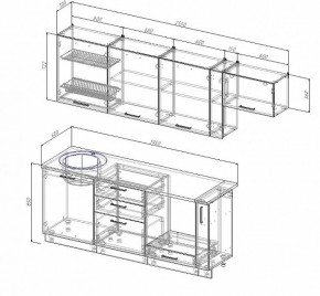 Кухонный гарнитур Антрацит 2550 (Стол. 26мм) в Игриме - igrim.ok-mebel.com | фото 2