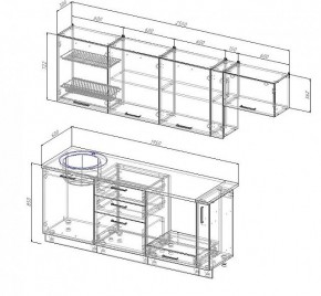 Кухонный гарнитур Антрацит 2550 (Стол. 38мм) в Игриме - igrim.ok-mebel.com | фото 3