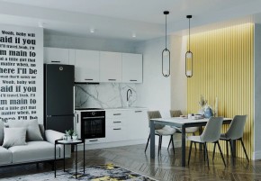 Кухонный гарнитур Белый Глянец 2550 (Стол. 26мм) в Игриме - igrim.ok-mebel.com | фото