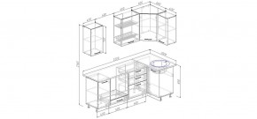 Кухонный гарнитур угловой Капри 2200х1000 (Стол. 38мм) в Игриме - igrim.ok-mebel.com | фото 2