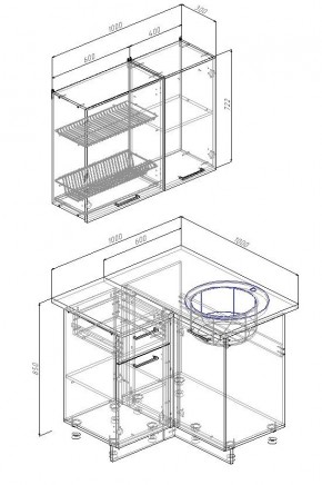 Кухонный гарнитур угловой Лада 1000х1000 (Стол. 26мм) в Игриме - igrim.ok-mebel.com | фото 2