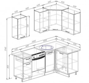 Кухонный гарнитур угловой Латте 2000х1200 (Стол. 38мм) в Игриме - igrim.ok-mebel.com | фото 2