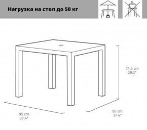 Квадратный стол Мелоди Квартет (Melody quartet) графит в Игриме - igrim.ok-mebel.com | фото 2