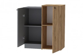 Квадро К-2 Комод 2дв (ЛДСП Графит/дуб крафт золотой) в Игриме - igrim.ok-mebel.com | фото 2
