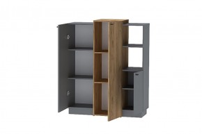 Квадро К-3 Комод 2дв (ЛДСП Графит/дуб крафт золотой) в Игриме - igrim.ok-mebel.com | фото 2