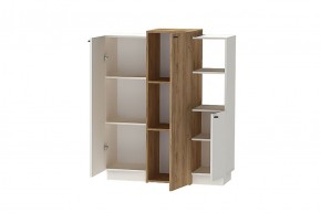 Квадро К-3 Комод 3дв (ЛДСП миндаль-дуб крафт золотой) в Игриме - igrim.ok-mebel.com | фото 2