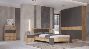 ЛЕНОРА Спальный гарнитур (модульный) графит в Игриме - igrim.ok-mebel.com | фото