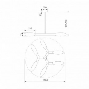 Люстра на штанге Eurosvet Covalent 30180/6 черный в Игриме - igrim.ok-mebel.com | фото 3