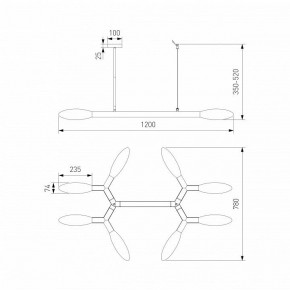 Люстра на штанге Eurosvet Covalent 30180 черный в Игриме - igrim.ok-mebel.com | фото 3