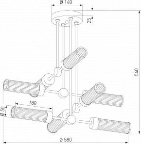 Люстра на штанге Eurosvet Oriens 60166/8 латунь в Игриме - igrim.ok-mebel.com | фото 3