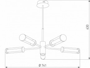 Люстра на штанге Eurosvet Stark 50386/5 LED латунь в Игриме - igrim.ok-mebel.com | фото 6