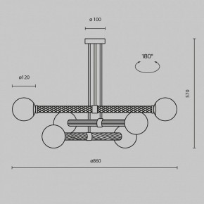 Люстра на штанге Maytoni Teatro MOD287PL-06BS в Игриме - igrim.ok-mebel.com | фото 3