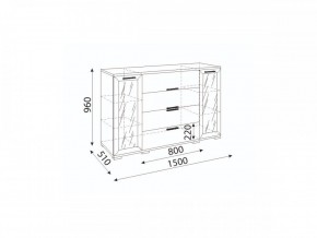 Мармарис (гостиная) М11 Комод-витрина в Игриме - igrim.ok-mebel.com | фото 2