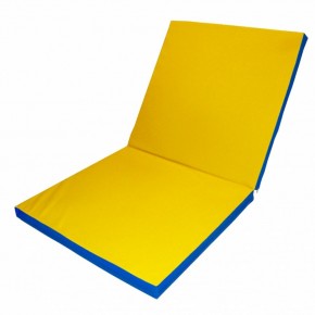 Мат гимнастический 2х1х0,1м складной цв. синий-желтый в Игриме - igrim.ok-mebel.com | фото