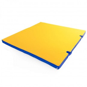 Мат гимнастический 1х1х0,05м с вырезом под стойки цв. синий-желтый в Игриме - igrim.ok-mebel.com | фото