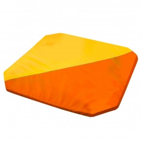 Мат гимнастический 1,3x1,3x0,05м складной скошенные углы цв.оранжевый-желтый в Игриме - igrim.ok-mebel.com | фото 1