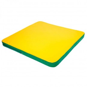 Мат гимнастический 1,36х1,36х0,08м складной закругленные углы цв. зеленый-желтый (для ДСК Игрунок) в Игриме - igrim.ok-mebel.com | фото