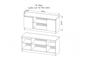 МОРИ МТВ 1200.1 Тумба под ТВ (графит) в Игриме - igrim.ok-mebel.com | фото 3