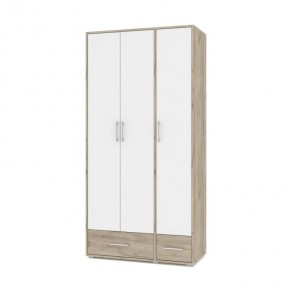ОЛИВИЯ О32 Шкаф 3-х дверный (дуб серый/белый) в Игриме - igrim.ok-mebel.com | фото