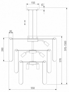 Подвесная люстра Eurosvet Claire 60171 золото в Игриме - igrim.ok-mebel.com | фото 5