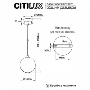 Подвесной светильник Citilux Адам Смарт CL228B011 в Игриме - igrim.ok-mebel.com | фото 5
