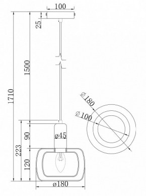 Подвесной светильник Maytoni Vision MOD411PL-01G в Игриме - igrim.ok-mebel.com | фото 7