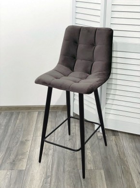 Полубарный стул CHILLI-QB графит #14, велюр / черный каркас (H=66cm) М-City в Игриме - igrim.ok-mebel.com | фото 2