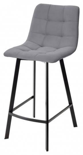 Полубарный стул CHILLI-QB SQUARE серый #27, велюр / черный каркас (H=66cm) М-City в Игриме - igrim.ok-mebel.com | фото