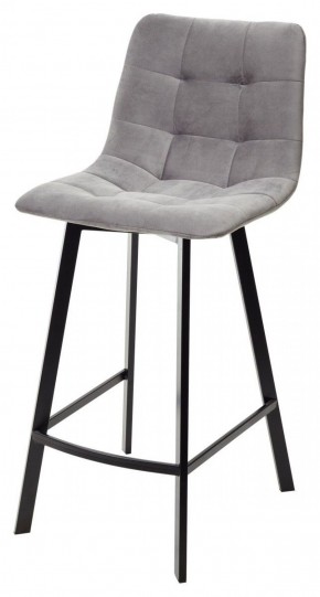 Полубарный стул CHILLI-QB SQUARE светло-серый #26, велюр / черный каркас (H=66cm) М-City в Игриме - igrim.ok-mebel.com | фото
