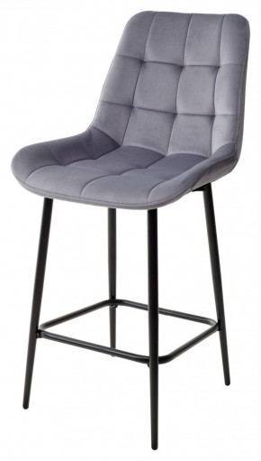 Полубарный стул ХОФМАН, цвет H-14 Серый, велюр / черный каркас H=63cm М-City в Игриме - igrim.ok-mebel.com | фото 1