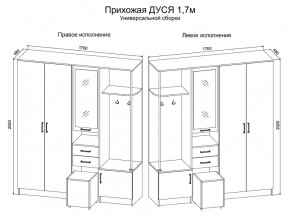 Прихожая Дуся 1.7 УНИ (Дуб Бунратти/Белый Бриллиант) в Игриме - igrim.ok-mebel.com | фото 2