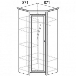 Шкаф угловой №641 "Флоренция" Фасад глухой (угол 871*871) Дуб оксфорд в Игриме - igrim.ok-mebel.com | фото 2