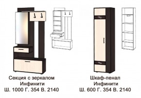 ИНФИНИТИ Прихожая (Секция с зеркалом + шкаф-пенал) в Игриме - igrim.ok-mebel.com | фото 3