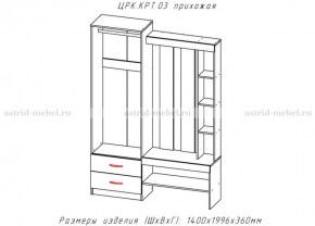 КРИТ-3 Прихожая (Анкор темный/Анкор белый) в Игриме - igrim.ok-mebel.com | фото 2