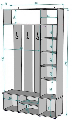 Прихожая с зеркалом V19_M в Игриме - igrim.ok-mebel.com | фото 2