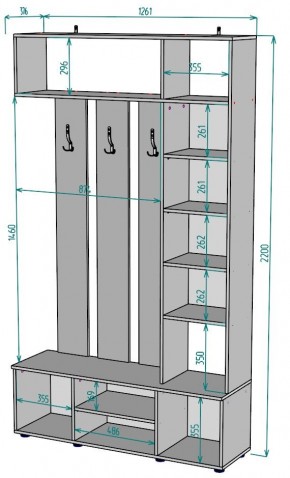 Прихожая с зеркалом V20_M в Игриме - igrim.ok-mebel.com | фото 2